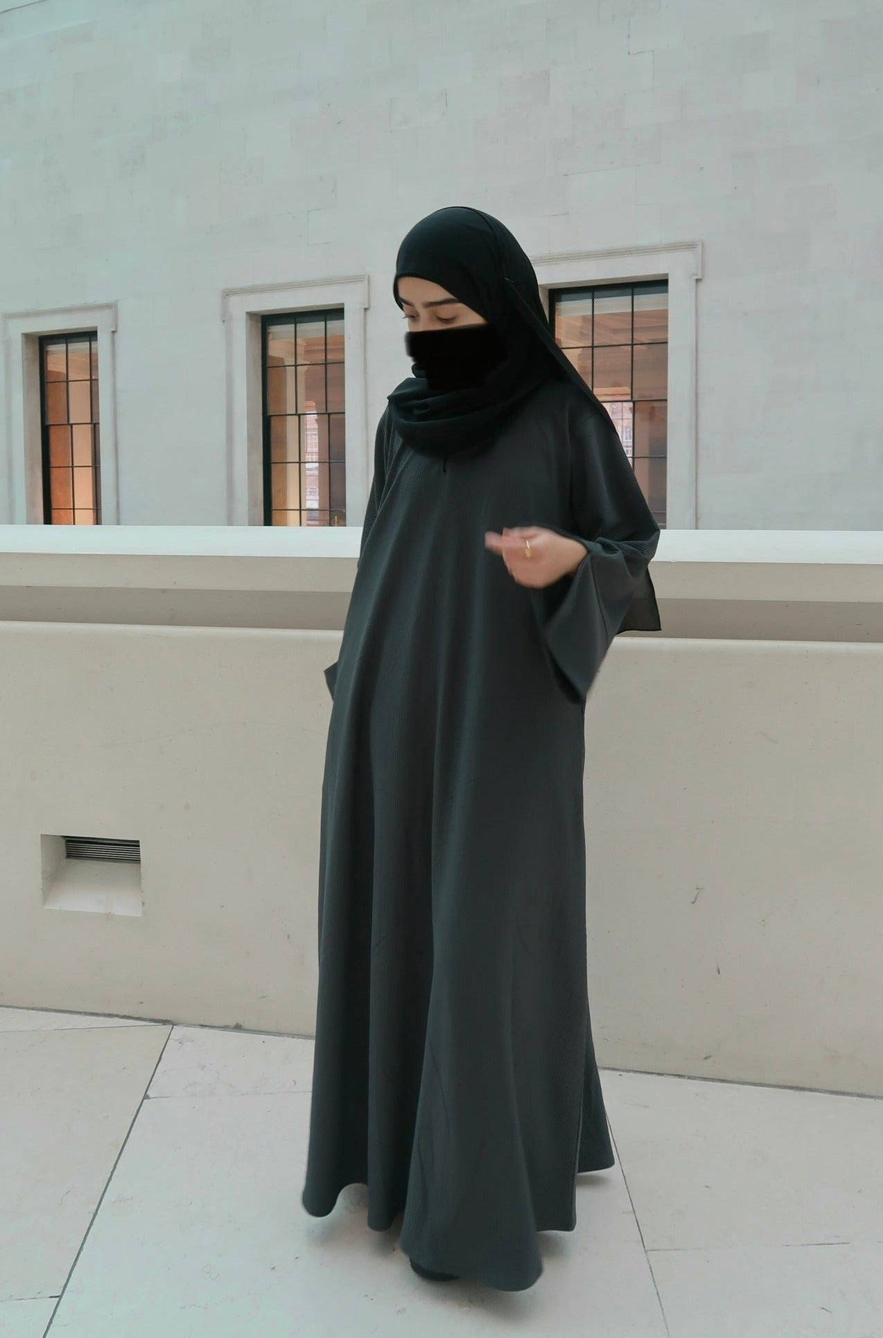 Winter ribbed abaya