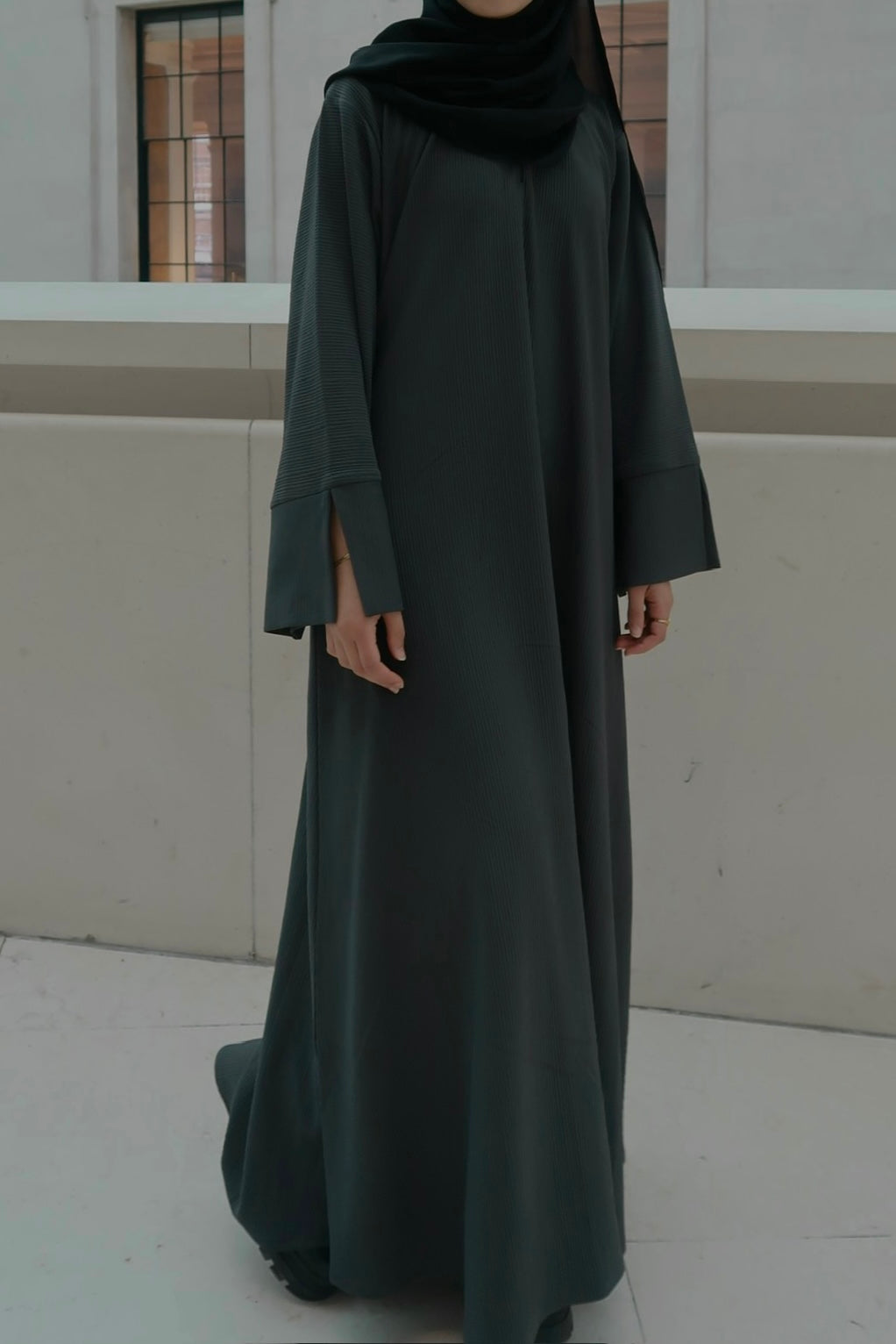 Winter ribbed abaya