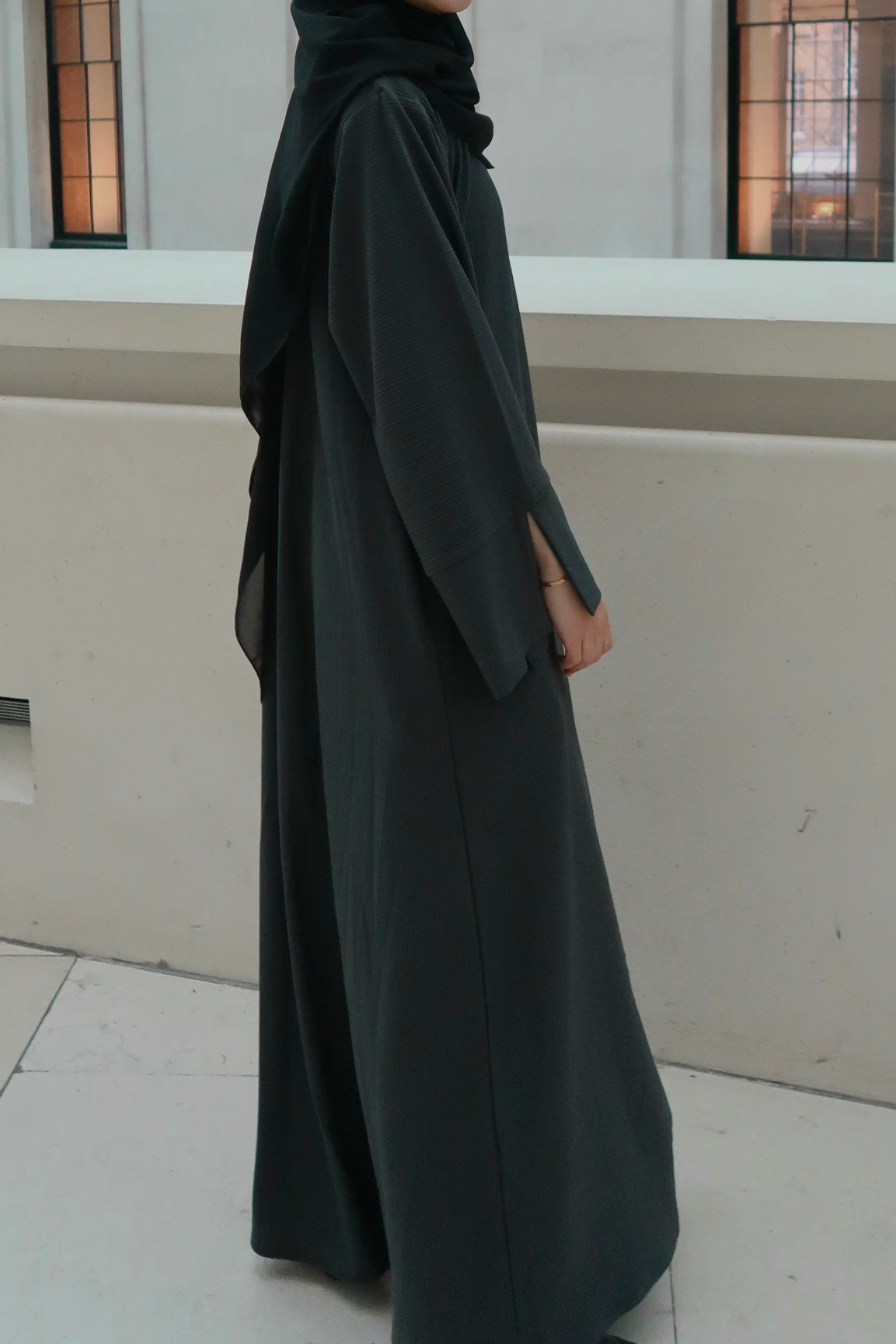 Winter ribbed abaya