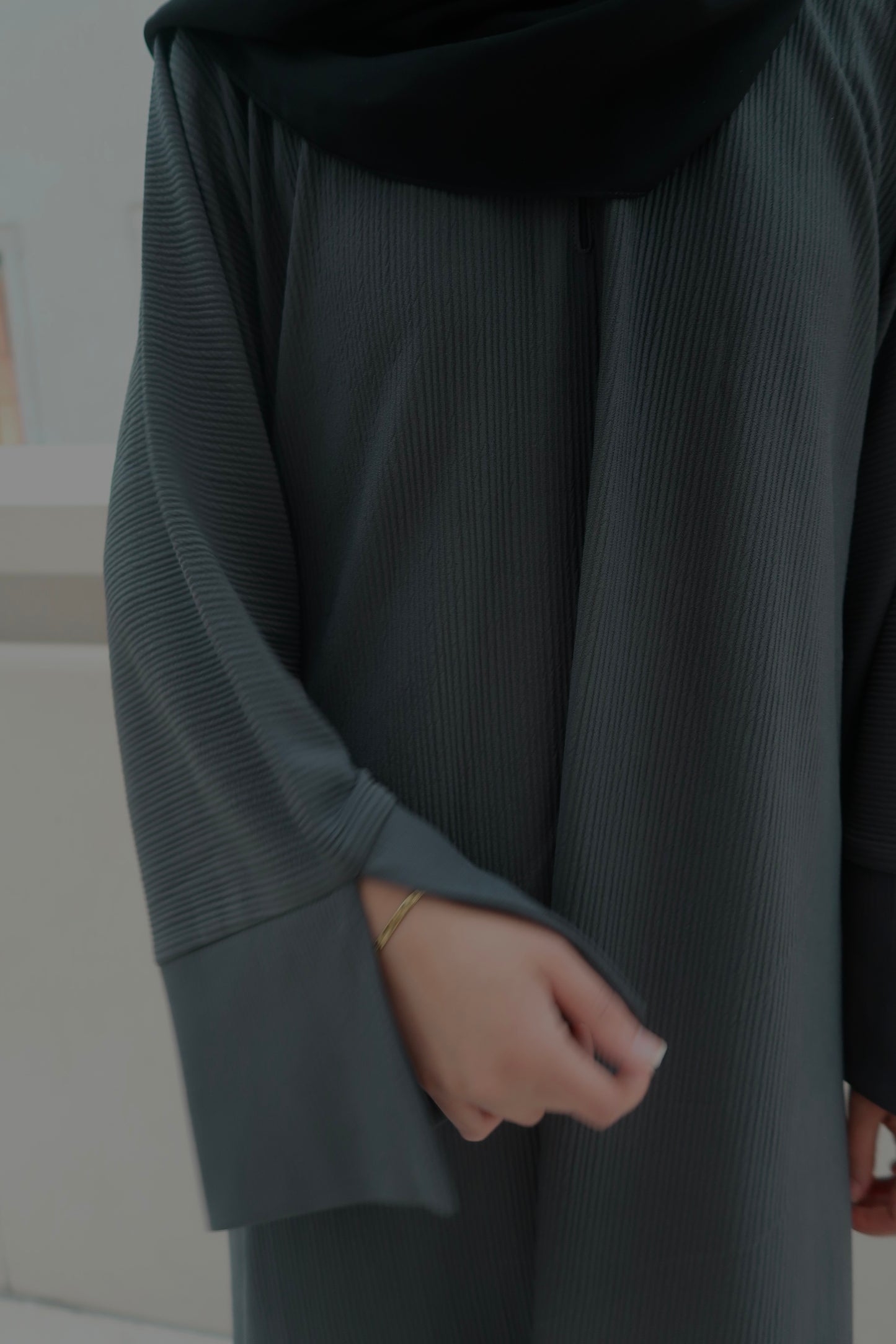 Winter ribbed abaya