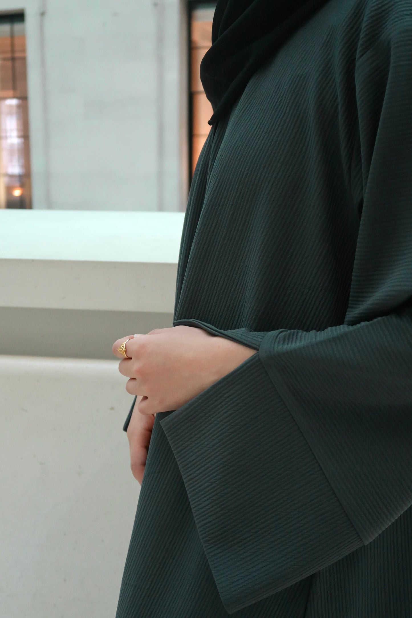 Winter ribbed abaya
