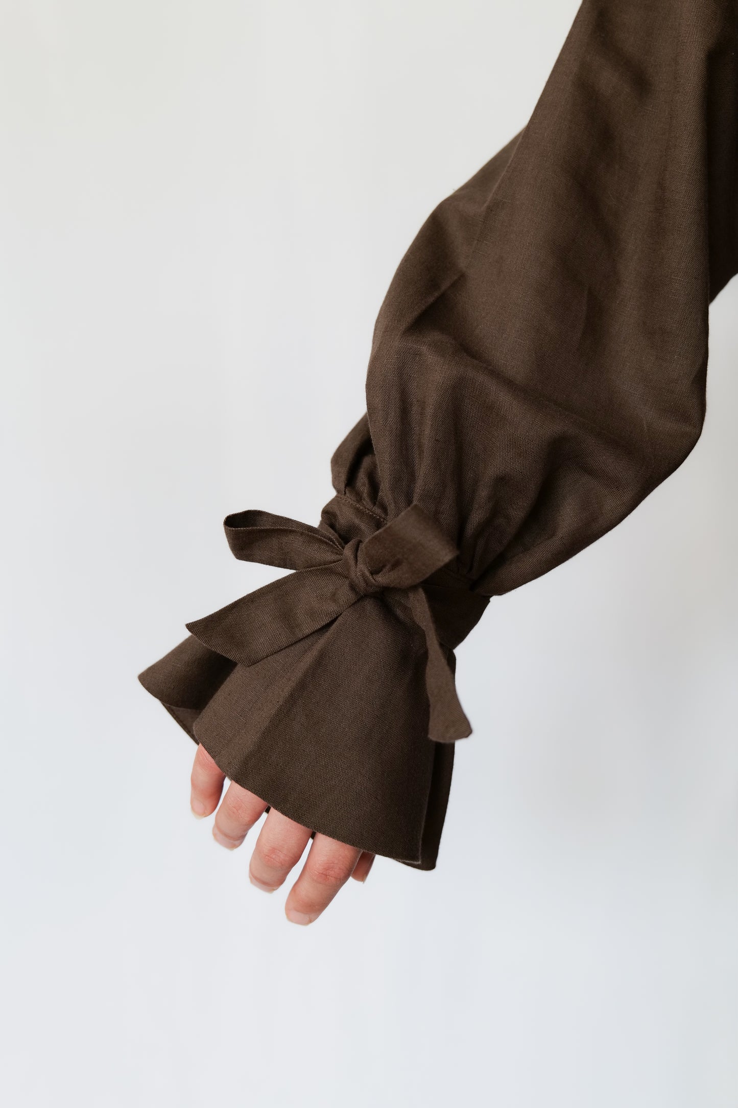 Linen Tie Sleeve Abaya