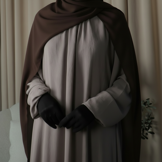 Hayaa Abaya in Lilac Grey