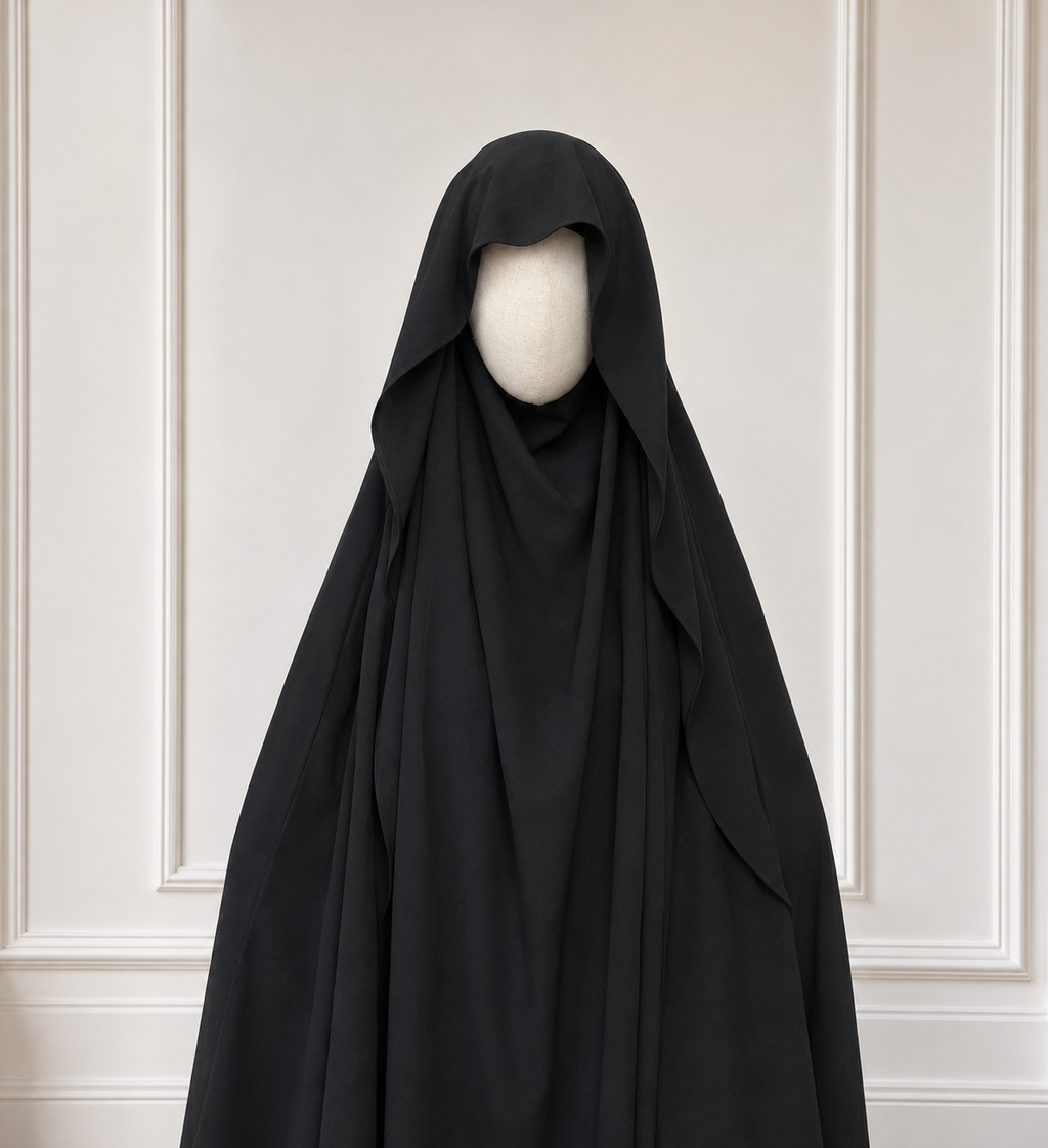 Long Crepe Khimar with cape