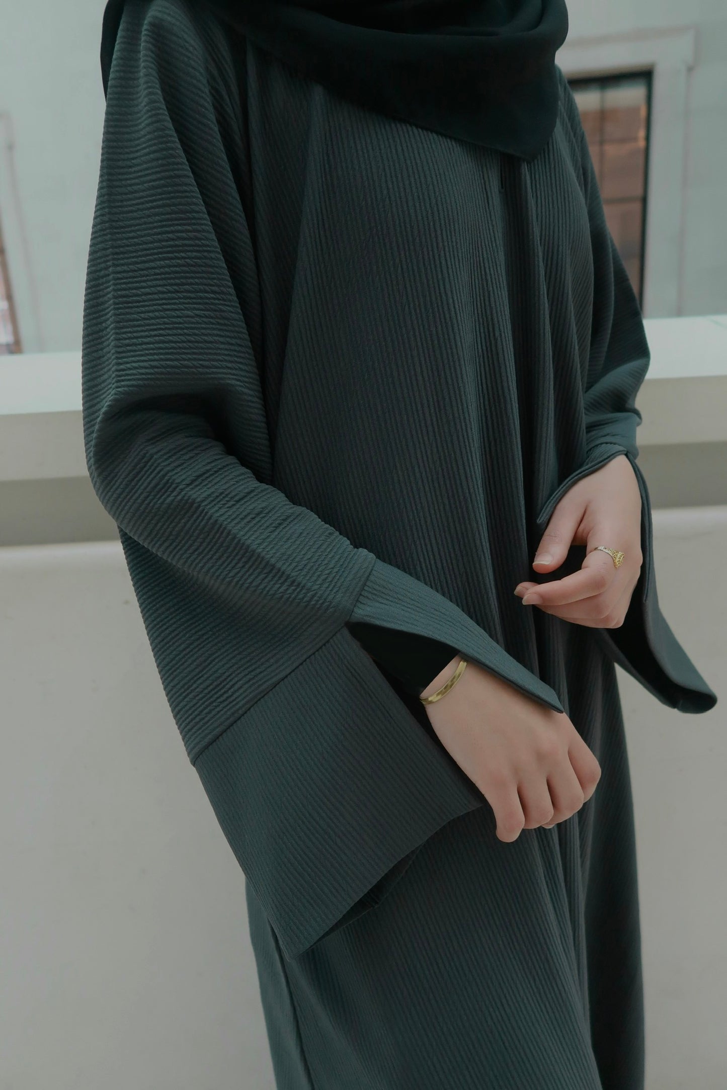 Winter ribbed abaya