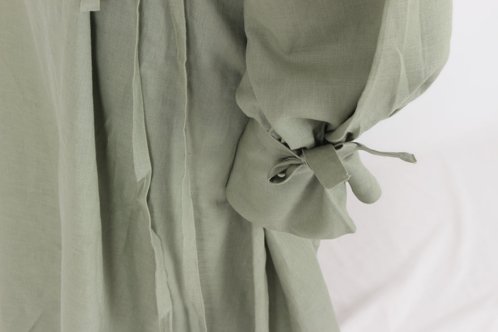 Linen Abaya in Sage Green