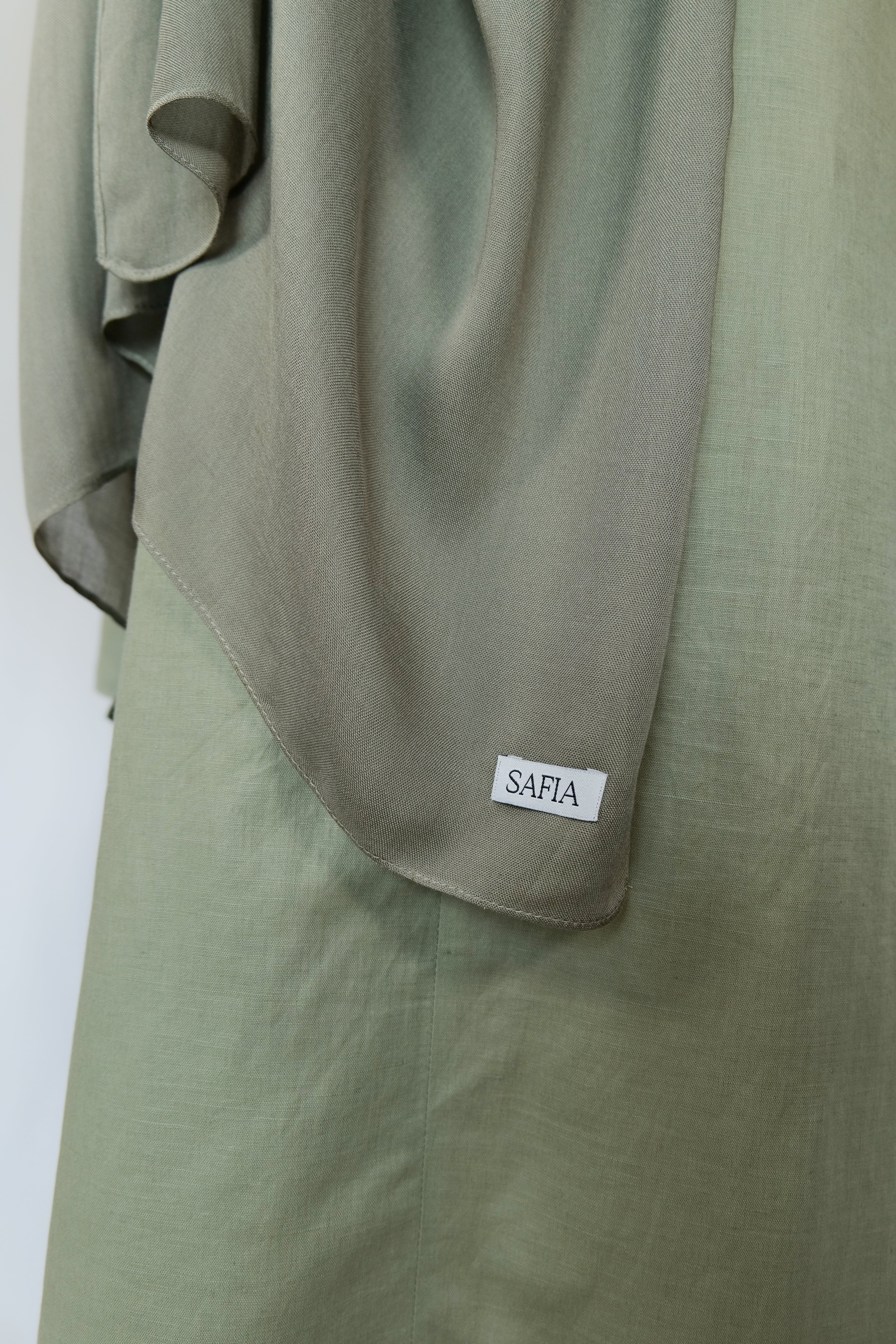 Linen Abaya in Sage Green