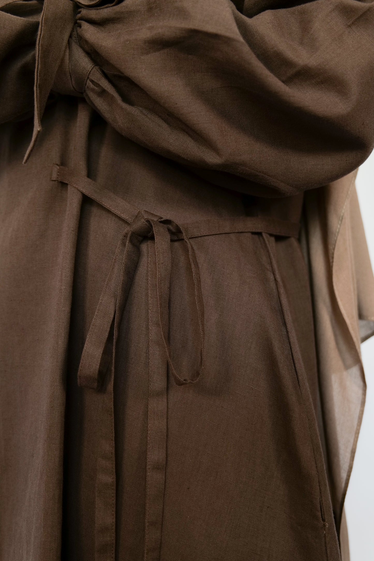 Linen Tie Sleeve Abaya